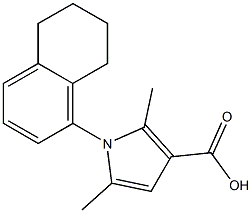 2,5-dimethyl-1-(5,6,7,8-tetrahydronaphthalen-1-yl)-1H-pyrrole-3-carboxylic acid Struktur