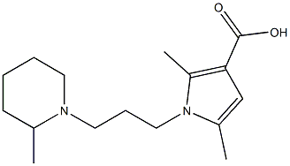 2,5-dimethyl-1-[3-(2-methylpiperidin-1-yl)propyl]-1H-pyrrole-3-carboxylic acid Struktur