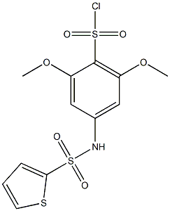 2,6-dimethoxy-4-[(thien-2-ylsulfonyl)amino]benzenesulfonyl chloride Struktur