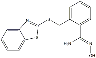 2-[(1,3-benzothiazol-2-ylsulfanyl)methyl]-N'-hydroxybenzene-1-carboximidamide Struktur