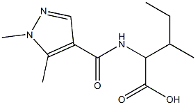 2-[(1,5-dimethyl-1H-pyrazol-4-yl)formamido]-3-methylpentanoic acid Struktur