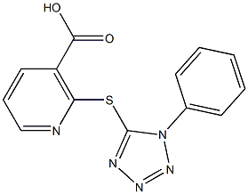 2-[(1-phenyl-1H-tetrazol-5-yl)thio]nicotinic acid Struktur