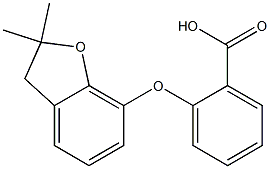 2-[(2,2-dimethyl-2,3-dihydro-1-benzofuran-7-yl)oxy]benzoic acid Struktur