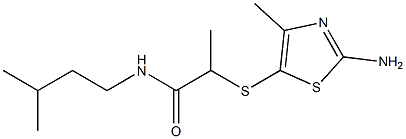 2-[(2-amino-4-methyl-1,3-thiazol-5-yl)sulfanyl]-N-(3-methylbutyl)propanamide Struktur