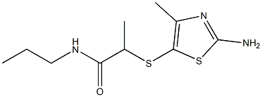 2-[(2-amino-4-methyl-1,3-thiazol-5-yl)sulfanyl]-N-propylpropanamide Struktur