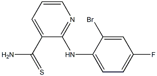 2-[(2-bromo-4-fluorophenyl)amino]pyridine-3-carbothioamide Struktur