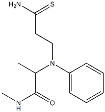 2-[(2-carbamothioylethyl)(phenyl)amino]-N-methylpropanamide Struktur