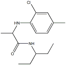 2-[(2-chloro-4-methylphenyl)amino]-N-(pentan-3-yl)propanamide Struktur