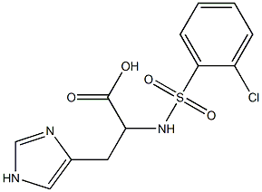 2-[(2-chlorobenzene)sulfonamido]-3-(1H-imidazol-4-yl)propanoic acid Struktur