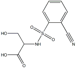 2-[(2-cyanobenzene)sulfonamido]-3-hydroxypropanoic acid Struktur