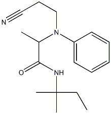 2-[(2-cyanoethyl)(phenyl)amino]-N-(2-methylbutan-2-yl)propanamide Struktur