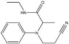 2-[(2-cyanoethyl)(phenyl)amino]-N-ethylpropanamide Struktur