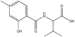 2-[(2-hydroxy-4-methylbenzoyl)amino]-3-methylbutanoic acid Struktur