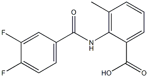 2-[(3,4-difluorobenzene)amido]-3-methylbenzoic acid Struktur