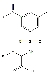 2-[(3,4-dimethyl-5-nitrobenzene)sulfonamido]-3-hydroxypropanoic acid Struktur