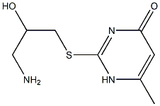 2-[(3-amino-2-hydroxypropyl)sulfanyl]-6-methyl-1,4-dihydropyrimidin-4-one Struktur