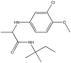 2-[(3-chloro-4-methoxyphenyl)amino]-N-(2-methylbutan-2-yl)propanamide Struktur