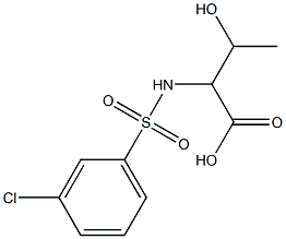 2-[(3-chlorobenzene)sulfonamido]-3-hydroxybutanoic acid Struktur