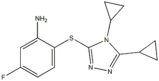 2-[(4,5-dicyclopropyl-4H-1,2,4-triazol-3-yl)sulfanyl]-5-fluoroaniline Struktur