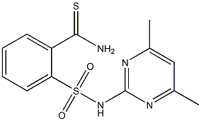 2-[(4,6-dimethylpyrimidin-2-yl)sulfamoyl]benzene-1-carbothioamide Struktur