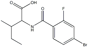 2-[(4-bromo-2-fluorobenzoyl)amino]-3-methylpentanoic acid Struktur