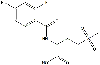 2-[(4-bromo-2-fluorophenyl)formamido]-4-methanesulfonylbutanoic acid Struktur