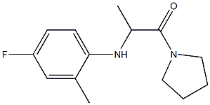 2-[(4-fluoro-2-methylphenyl)amino]-1-(pyrrolidin-1-yl)propan-1-one Struktur