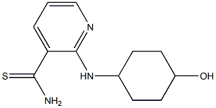 2-[(4-hydroxycyclohexyl)amino]pyridine-3-carbothioamide Struktur