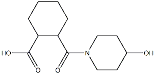 2-[(4-hydroxypiperidin-1-yl)carbonyl]cyclohexanecarboxylic acid Struktur