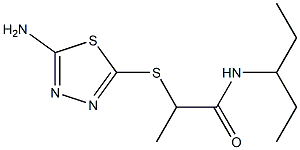 2-[(5-amino-1,3,4-thiadiazol-2-yl)sulfanyl]-N-(pentan-3-yl)propanamide Struktur