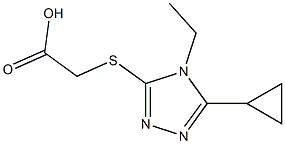 2-[(5-cyclopropyl-4-ethyl-4H-1,2,4-triazol-3-yl)sulfanyl]acetic acid Struktur