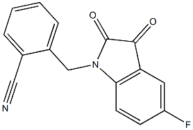 2-[(5-fluoro-2,3-dioxo-2,3-dihydro-1H-indol-1-yl)methyl]benzonitrile Struktur