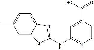 2-[(6-methyl-1,3-benzothiazol-2-yl)amino]pyridine-4-carboxylic acid Struktur