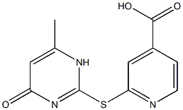 2-[(6-methyl-4-oxo-1,4-dihydropyrimidin-2-yl)sulfanyl]pyridine-4-carboxylic acid Struktur