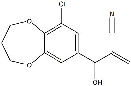 2-[(9-chloro-3,4-dihydro-2H-1,5-benzodioxepin-7-yl)(hydroxy)methyl]prop-2-enenitrile Struktur