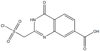 2-[(chlorosulfonyl)methyl]-4-oxo-3,4-dihydroquinazoline-7-carboxylic acid Struktur