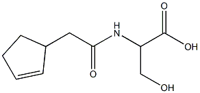 2-[(cyclopent-2-en-1-ylacetyl)amino]-3-hydroxypropanoic acid Struktur