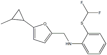 2-[(difluoromethyl)sulfanyl]-N-{[5-(2-methylcyclopropyl)furan-2-yl]methyl}aniline Struktur