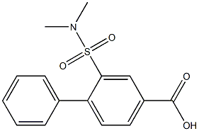 2-[(dimethylamino)sulfonyl]-1,1'-biphenyl-4-carboxylic acid Struktur