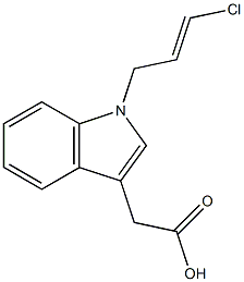 2-[1-(3-chloroprop-2-en-1-yl)-1H-indol-3-yl]acetic acid Struktur