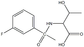 2-[1-(3-fluorophenyl)acetamido]-3-hydroxybutanoic acid Struktur