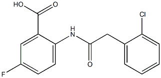 2-[2-(2-chlorophenyl)acetamido]-5-fluorobenzoic acid Struktur