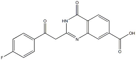 2-[2-(4-fluorophenyl)-2-oxoethyl]-4-oxo-3,4-dihydroquinazoline-7-carboxylic acid Struktur