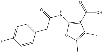 2-[2-(4-fluorophenyl)acetamido]-4,5-dimethylthiophene-3-carboxylic acid Struktur