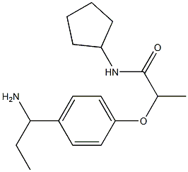 2-[4-(1-aminopropyl)phenoxy]-N-cyclopentylpropanamide Struktur