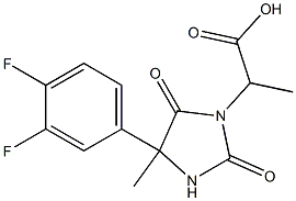 2-[4-(3,4-difluorophenyl)-4-methyl-2,5-dioxoimidazolidin-1-yl]propanoic acid Struktur