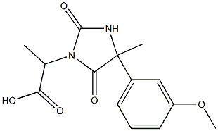 2-[4-(3-methoxyphenyl)-4-methyl-2,5-dioxoimidazolidin-1-yl]propanoic acid Struktur