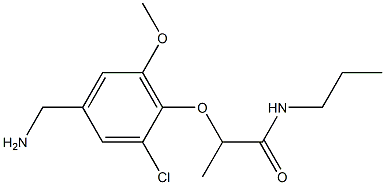 2-[4-(aminomethyl)-2-chloro-6-methoxyphenoxy]-N-propylpropanamide Struktur