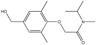 2-[4-(hydroxymethyl)-2,6-dimethylphenoxy]-N-methyl-N-(propan-2-yl)acetamide Struktur