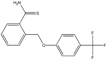 2-[4-(trifluoromethyl)phenoxymethyl]benzene-1-carbothioamide Struktur